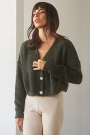 Melina Fuzzy Button Front Cardigan