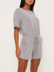 Short Sleeve Romper with Front Tie
