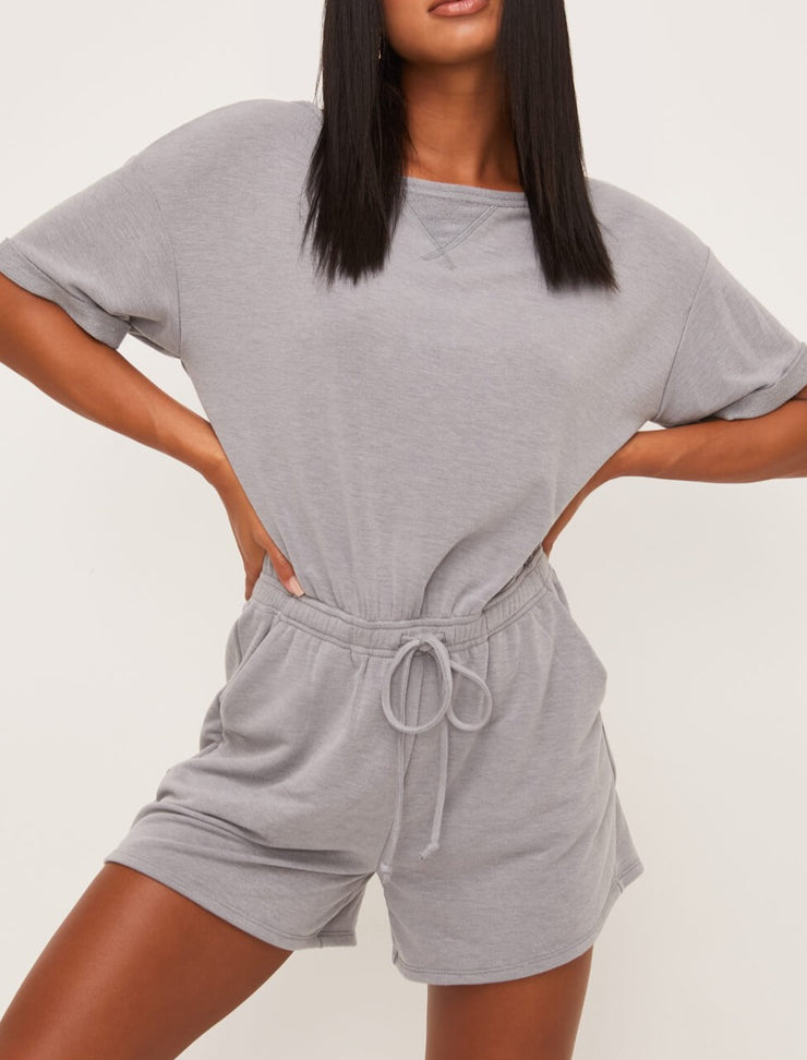 Short Sleeve Romper with Front Tie